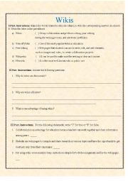 English Worksheet: Wikis