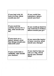 English Worksheet: Second conditional Speaking cards
