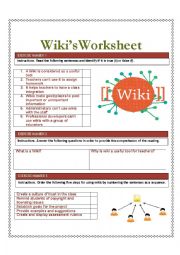 English Worksheet: Wikis Worksheet