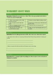 English Worksheet: Wikis