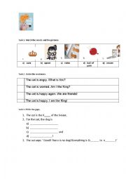 English Worksheet: The King Cat