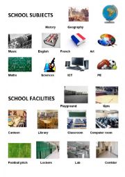 school subjects and facilities