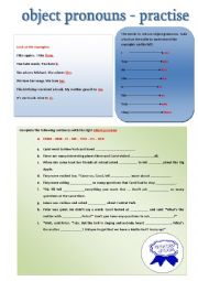 English Worksheet: Object Pronouns