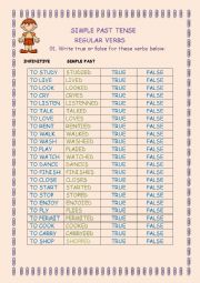 English Worksheet: Simple Past Tense