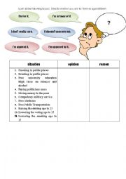 English Worksheet: For-Against