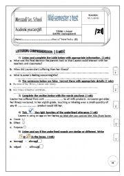 English Worksheet: Mid-semester 2 test (4th form secondary edu.  Tunisian students)