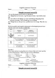 English Worksheet: Test present simple