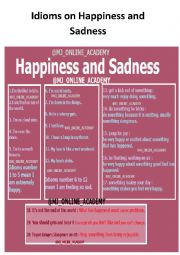 English Worksheet: Idioms on Happiness 