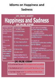English Worksheet: Idioms on Happiness 