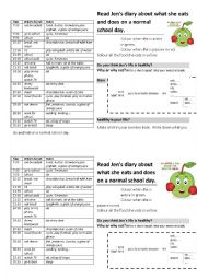 English Worksheet: Healthy living - how healthy/fit is this girl