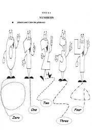 English Worksheet: Numbers (Tracing page for kids)