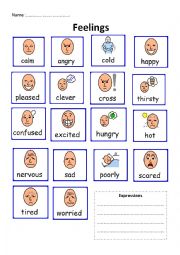 English Worksheet: Handout Feelings