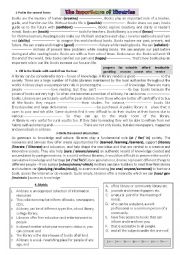 English Worksheet: The imporatnce of libraries 