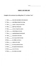 English Worksheet: There is There are