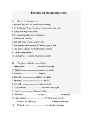 English Worksheet: Present simple exercises