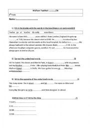 English Worksheet: 6 th form tunisian exam