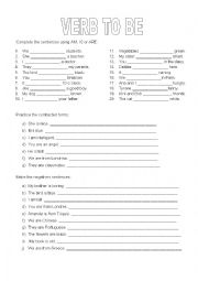 English Worksheet: TO BE - always TO BE