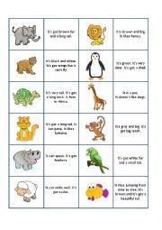 English Worksheet: Domino Animal Description