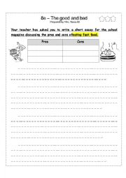 English Worksheet: pros and cons