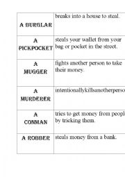 English Worksheet: types of criminals