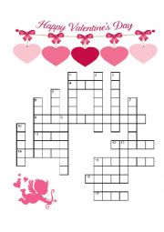 English Worksheet: St.Valentines Crossword