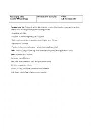 English Worksheet: daily routines lesson plan