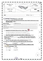 Mid-semester 2 test (2nd secondary edu.  Tunisian students)