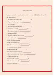 English Worksheet: Question tags