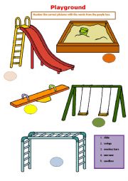 English Worksheet: Playground Equipment