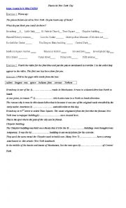 English Worksheet: Places to Visit in New York