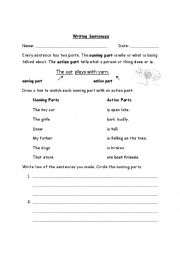 English Worksheet: Writing Sentences