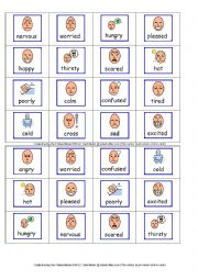 English Worksheet: Flashcards Feelings