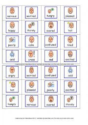 English Worksheet: Flashcards Feelings