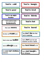 English Worksheet: Will for decisions - situation cards