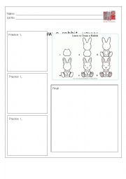 English Worksheet: I can draw a rabbit