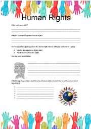 English Worksheet: Human Rights