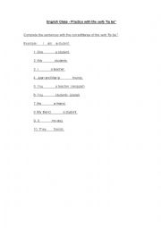 English Worksheet: Practice with the verb 