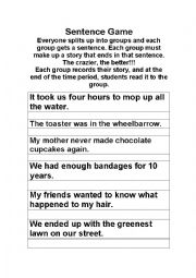 Entertaining Endings Activity