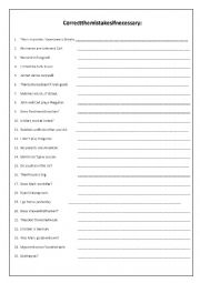 English Worksheet: Basic Review