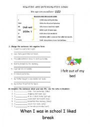 English Worksheet: simple past negative and interrogative form