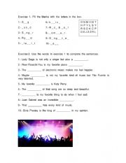 English Worksheet: MUSIC
