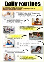 English Worksheet: ROUTINES