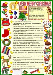 English Worksheet: Christmas riddles with key