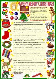 English Worksheet: Christmas riddles with key