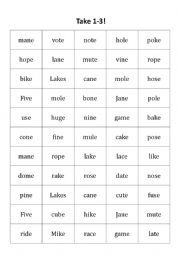 English Worksheet: sight words board game
