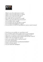 English Worksheet: Sports Communication Pair work 