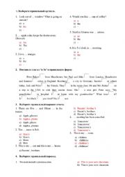 English Worksheet: Test to check knowledges