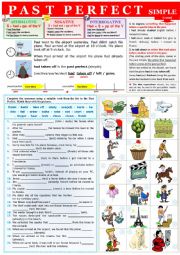 English Worksheet: PAST PERFECT SIMPLE - rules + exercises + KEY