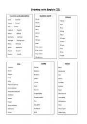 English Worksheet: Starting with English (II)