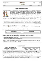 English Worksheet: school life test 2 